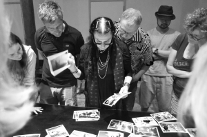 Mary Ellen Mark reviewing work with Students at New York 2014 workshop with Photo Xpeditions